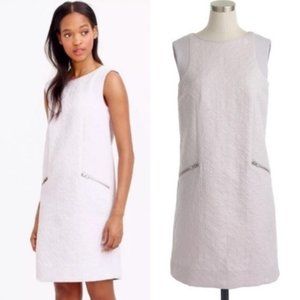 J. Crew Ivory White Zip Pocket Shift Sleeveless Dress M NWT - Modern Style
